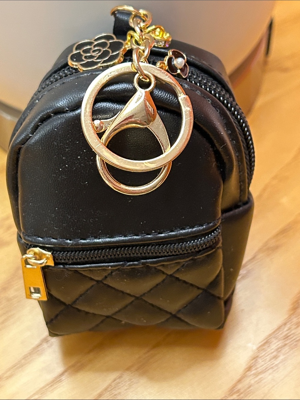 Black Quilted Mini Backpack Keychain - Unbranded  NWOT